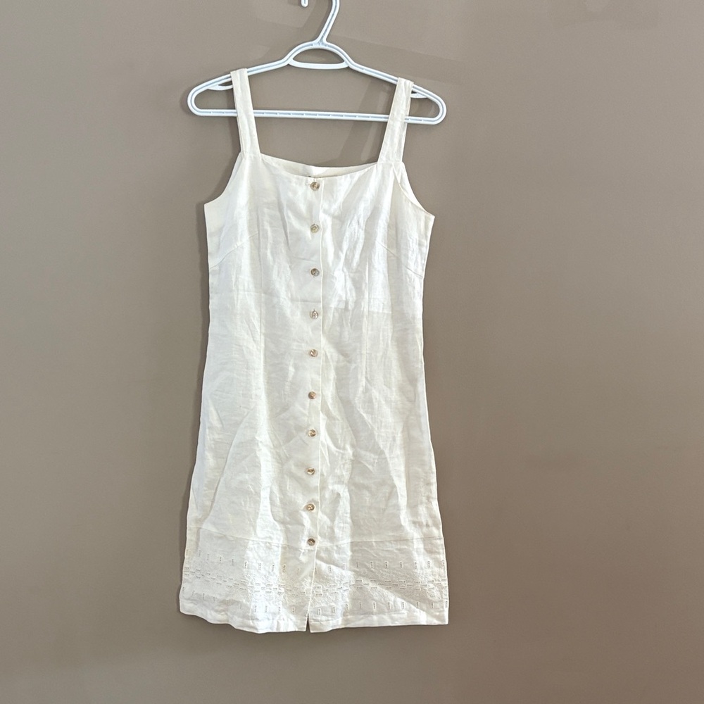 Tara Jarmon Cream Mini Dress with Button Detail